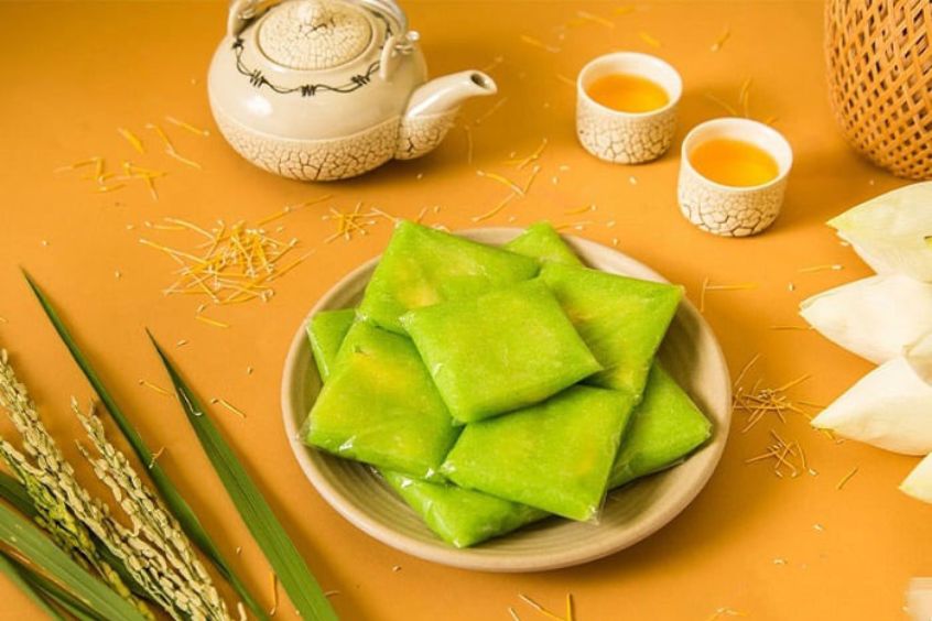 Bánh cốm Hà nội - Món ăn nổi tiếng thường được dùng làm quà biếu, tặng