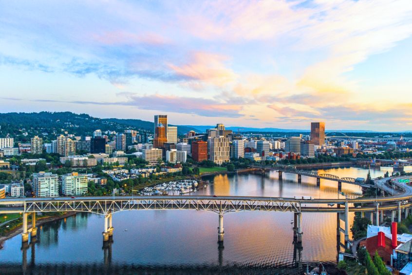 Cảnh quan Portland từ trên cao