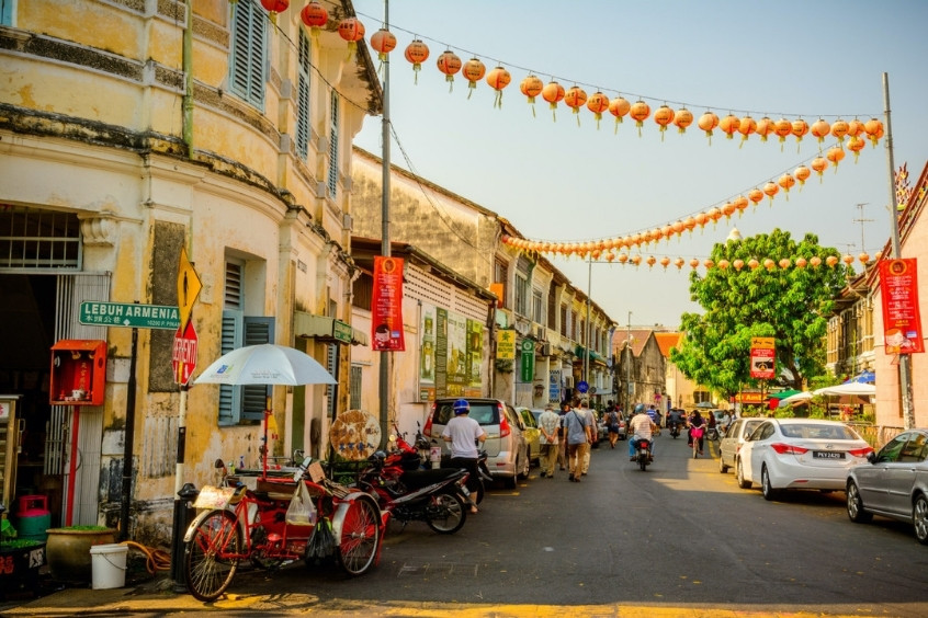 Phố cổ George Town với những ngôi nhà di sản sơn màu rực rỡ