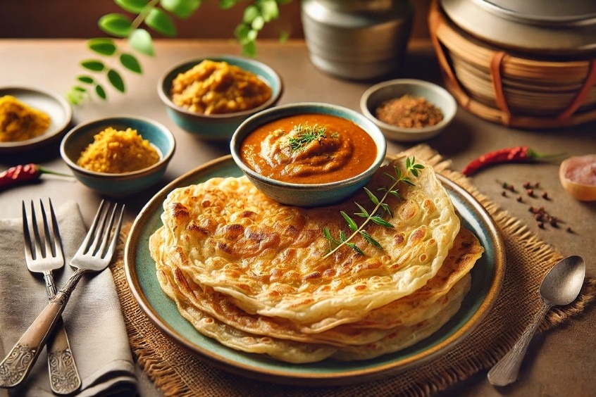 Roti Canai - Một loại bánh mì dẹt chiên chảo truyền thống rất phổ biến ở Malaysia