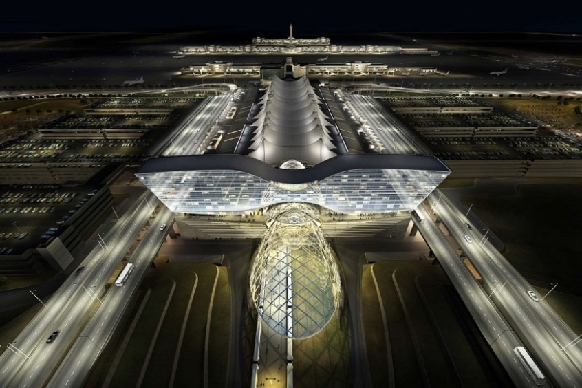 Sân bay Quốc tế Denver rực sáng vào ban đêm