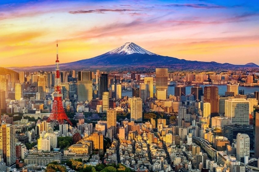 Vé máy bay từ TP. Hồ Chí Minh đi Tokyo - Ngắm nhìn toàn cảnh thành phố Tokyo vào lusv chiều tà 