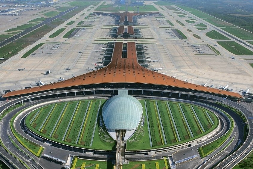 Toàn cảnh sân bay quốc tế Bắc Kinh nhìn từ trên cao