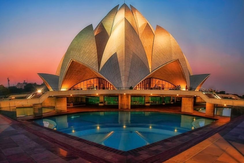 Vé máy bay đi New Delhi - Đền Hoa Sen công trình kiến trúc nổi tiếng ở New Delhi