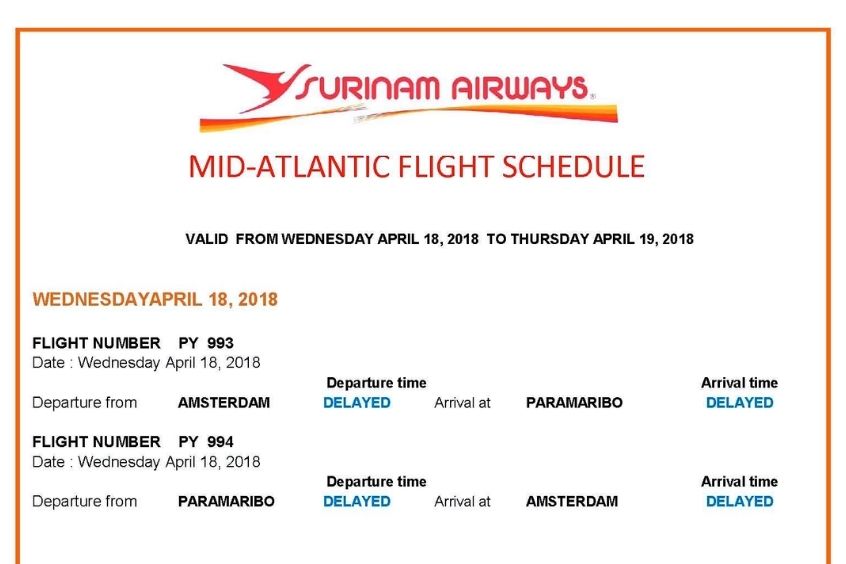 Đổi vé máy bay Surinam Airways