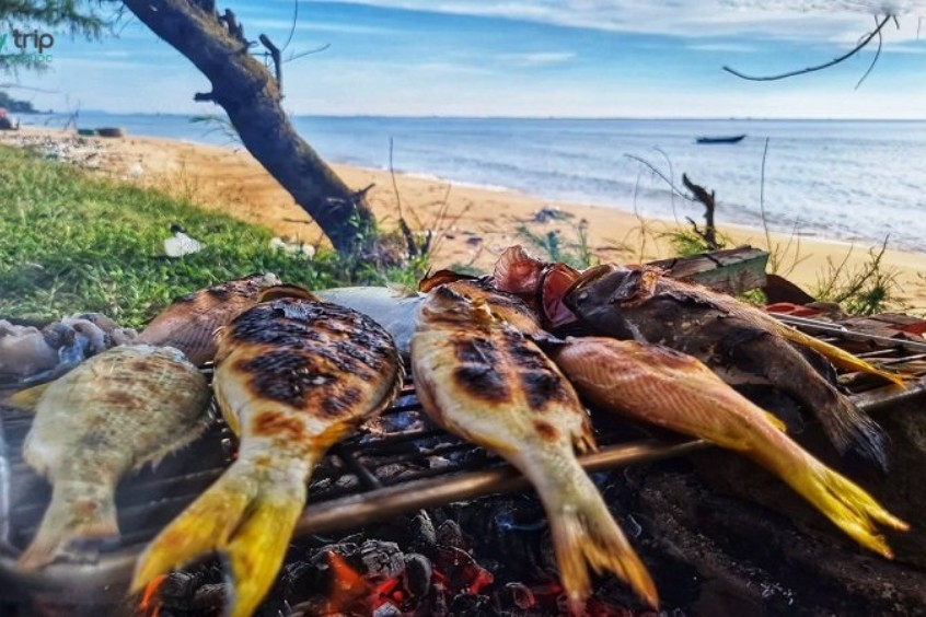 trải nghiệm nướng cá tươi tự tay tại đảo