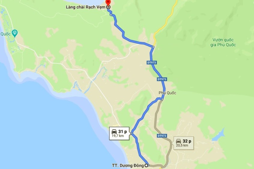đường đi chi tiết đến rạch vẹm