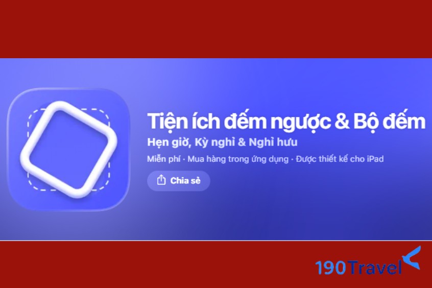 Giao diện app đếm ngược ngày Tết
