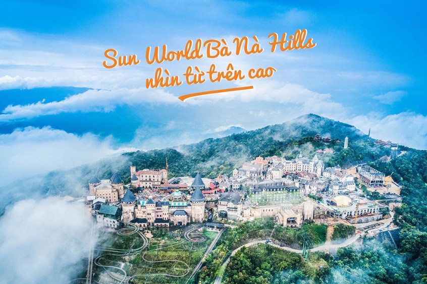 Đỉnh núi Bà Nà Hills từ trên cao nhìn xuống
