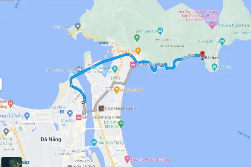 Đường đi Bãi Nam