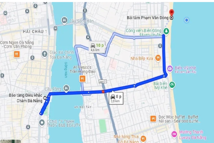 hướng dẫn di chuyển đến bãi tắm phạm văn đồng