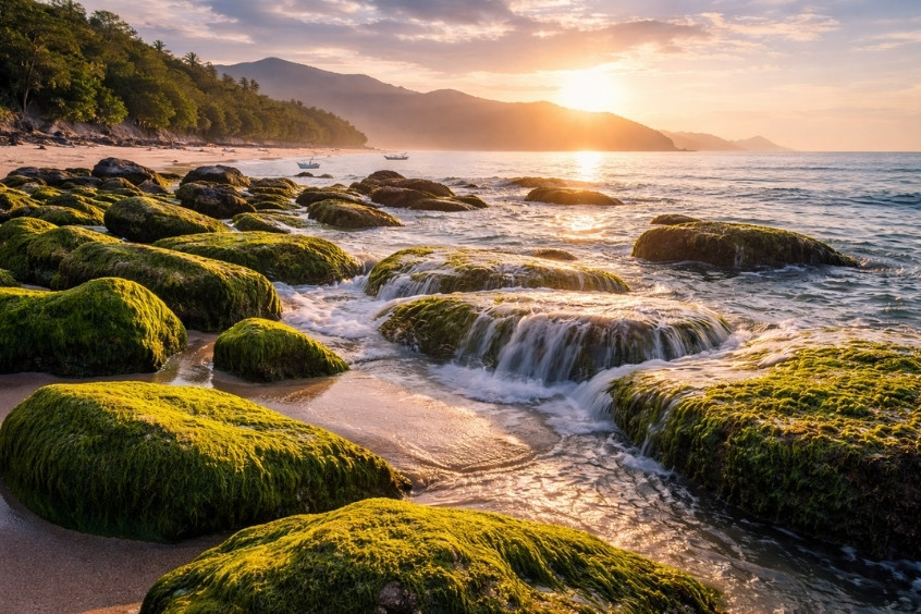 Bãi biển Nam Ô với rêu xanh độc đáo – cảnh đẹp thiên nhiên Đà Nẵng ấn tượng