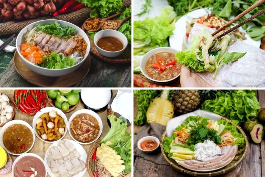 Nhiều món ngon cùng mắm dì cẩn