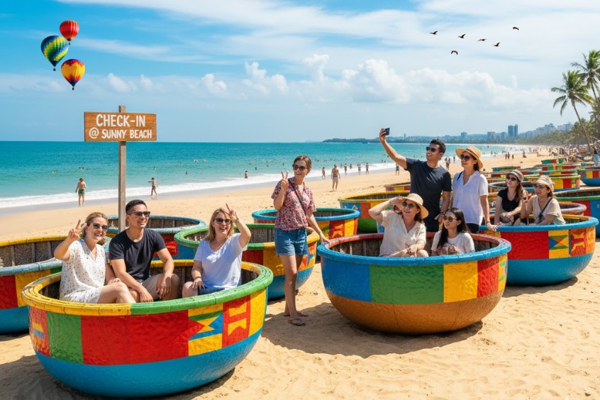 Chụp hình trên biển