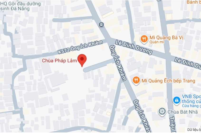 vị trí chùa pháp lâm