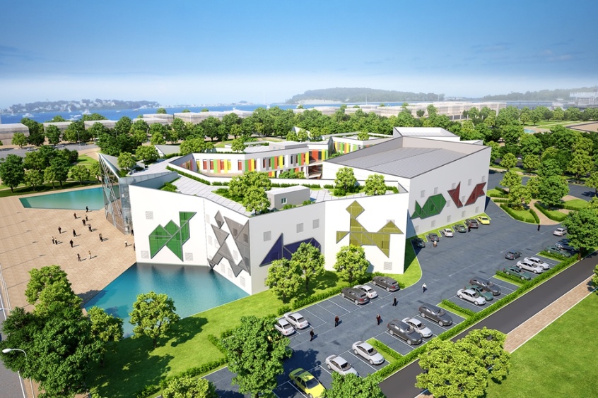 Toàn cảnh trung tâm văn hóa thiếu nhi Đà Nẵng với quy mô 33.000 m2 nhìn từ trên cao