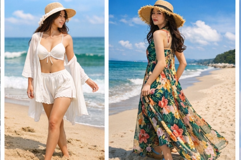 Outfit đi biển Đà Nẵng: Bikini, váy maxi và áo choàng giúp bạn nổi bật khi chụp ảnh