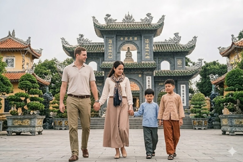 Trang phục đi chùa Linh Ứng, Ngũ Hành Sơn: Kín đáo, lịch sự và phù hợp không gian tâm linh