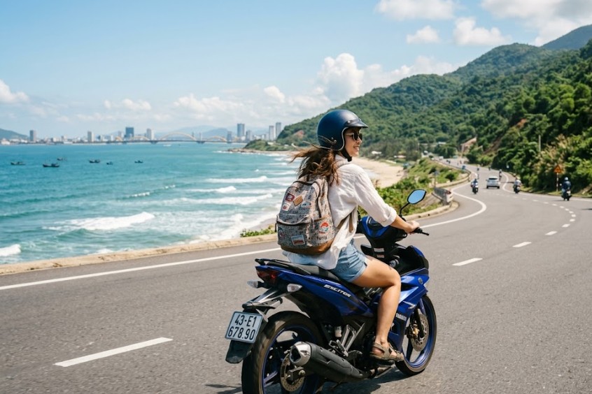 Du lịch bụi ở Đà Nẵng dễ di chuyển với nhiều cung đường đẹp ven biển (Nguồn: Internet)