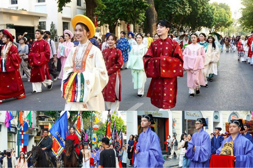 Du khách mặc Việt Phục check - in tại các địa điểm trang nghiêm