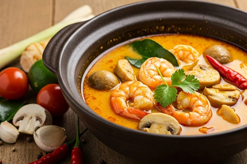 Tom Yum Goong - Súp chua cay tôm tươi, đặc trưng Thái Lan