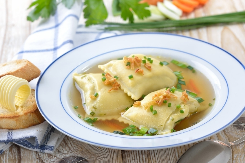 Maultaschen - Bánh nhồi nhân thịt kiểu Đức được phục vụ ở Munich
