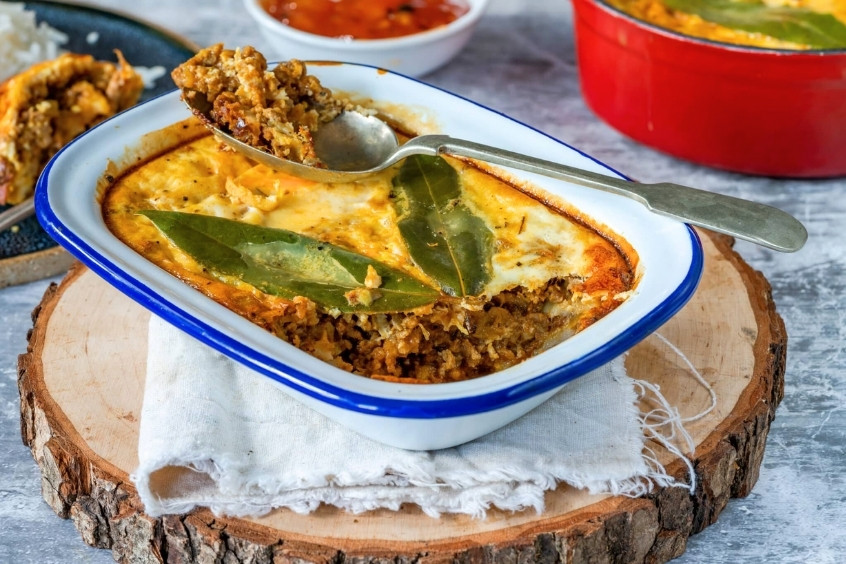 Món ăn đặc sản Pretoria Bobotie - Thịt băm nướng Nam Phi vàng óng cùng lớp trứng thơm lừng