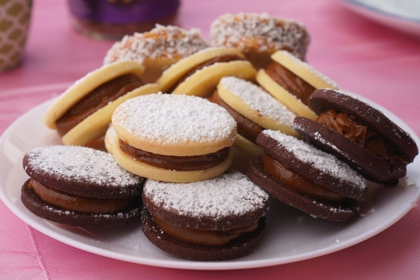bánh kẹp ngọt nhân dulce de leche, biểu tượng của sự tinh tế và ngọt ngào
