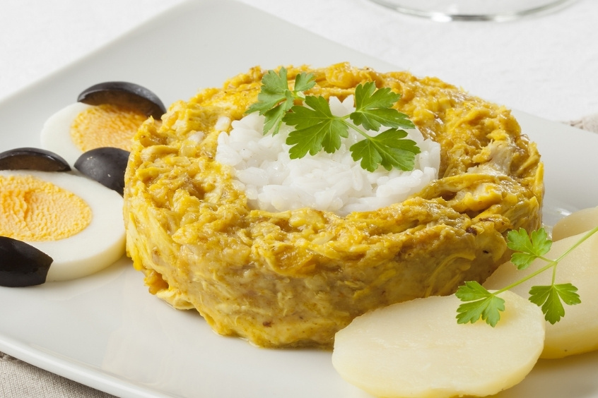 Món ăn đặc sản Chachapoyas Ají de Gallina - Gà xé nấu sốt kem ớt vàng