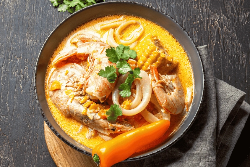 Chupe de Camarones - Súp tôm hùm sông với khoai tây, ngô và trứng