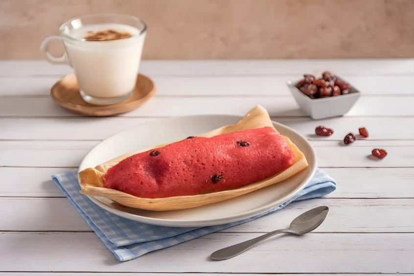 Tamales de dulce - Bánh ngô ngọt màu hồng truyền thống