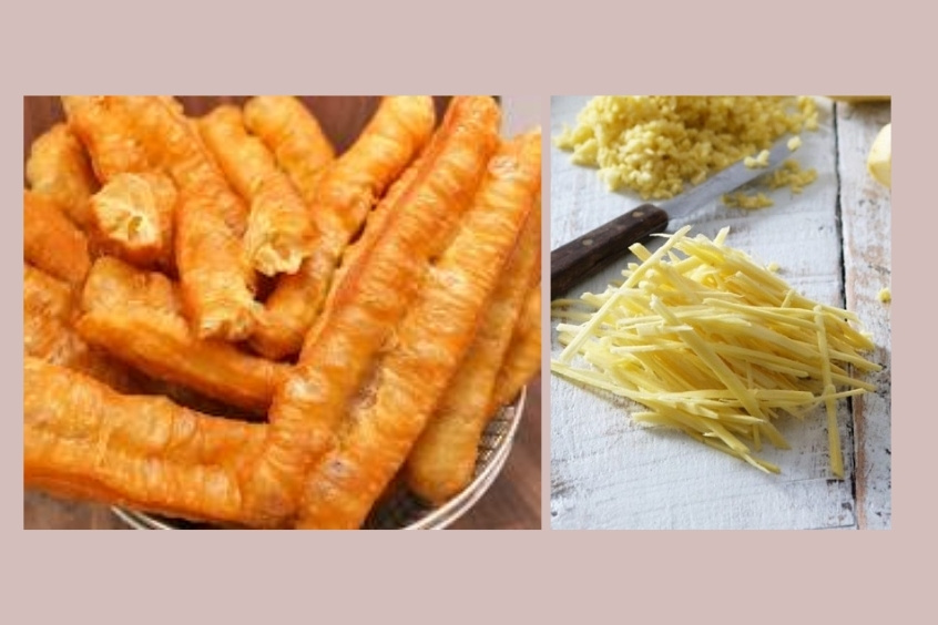 quẩy giòn và gừng sợi