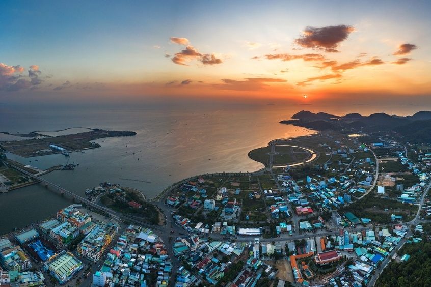 Tour du lịch Kiên Giang - Toàn cảnh hoàng hôn thành phố Rạch Giá, Kiên Giang